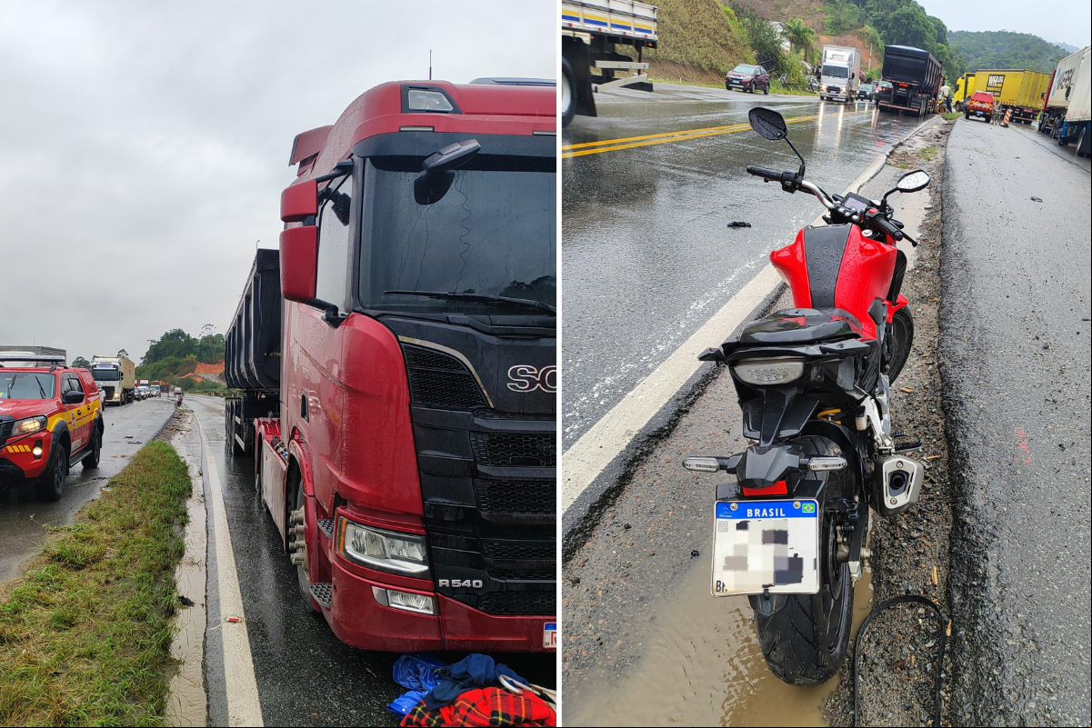 Piloto cai de moto ao ar em buraco e 